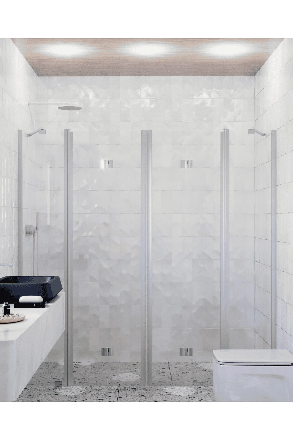 Alcove shower screen Hietakari Infinia 250, folding door with fixed part + folding door with fixed part – 4