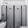 Alcove shower screen Hietakari Infinia 250, black frame, grey tinted glass Alcove shower screen Hietakari Infinia 250, black frame, grey tinted glass
