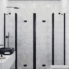 Alcove shower screen Hietakari Infinia 250, black frame, clear glass Alcove shower screen Hietakari Infinia 250, folding door with fixed part + folding door with fixed part – 5