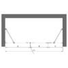 Alcove shower screen Hietakari Vetro 523 – dimension drawing Alcove shower screen Hietakari Vetro 523 – dimension drawing