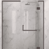 Alcove shower screen Hietakari Vetro 524, brass fittings, clear glass