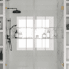 Alcove shower screen Hietakari Vetro 531, brass fittings, clear glass