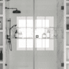 Alcove shower screen Hietakari Vetro 531, black fittings, clear glass