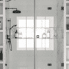 Alcove shower screen Hietakari Vetro 532, black fittings, clear glass