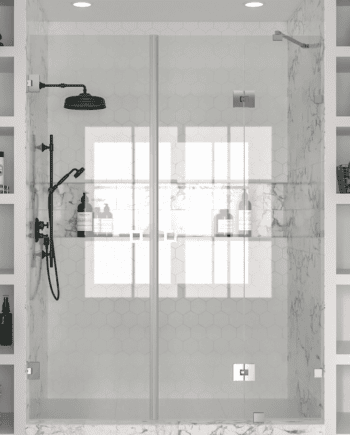Alcove shower screen Hietakari Vetro 536, chrome fittings, clear glass