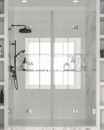 Alcove shower screen Hietakari Vetro 537, chrome fittings, clear glass