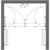 Alcove shower screen Hietakari Vetro 537 – dimension drawing Alcove shower screen Hietakari Vetro 537 – dimension drawing