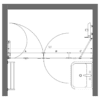 Alcove shower screen Hietakari Vetro 538 – dimension drawing