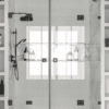 Alcove shower screen Hietakari Vetro 538, black fittings, clear glass