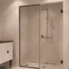 Alcove shower screen Hietakari Vetro 549, Cocoa fittings, clear glass Alcove shower screen Hietakari Vetro 549, Cocoa fittings, clear glass