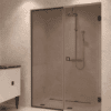 Alcove shower screen Hietakari Vetro 549, Cocoa fittings, bronze tinted glass Alcove shower screen Hietakari Vetro 549, Cocoa fittings, bronze tinted glass