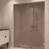 Alcove shower screen Hietakari Vetro 549, chrome fittings, bronze tinted glass Alcove shower screen Hietakari Vetro 549, chrome fittings, bronze tinted glass