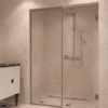 Alcove shower screen Hietakari Vetro 549, Mocha fittings, clear glass Alcove shower screen Hietakari Vetro 549, Mocha fittings, clear glass