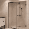 Alcove shower screen Hietakari Vetro 549, black fittings, clear glass Alcove shower screen Hietakari Vetro 549, black fittings, clear glass