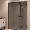 Alcove shower screen Hietakari Vetro 550, black fittings, grey tinted glass Alcove shower screen Hietakari Vetro 550, black fittings, grey tinted glass