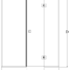 Alcove shower screen Hietakari Vetro 551 – dimension drawing Alcove shower screen Hietakari Vetro 551 – dimension drawing