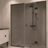 Alcove shower screen Hietakari Vetro 551, black fittings, grey tinted glass Alcove shower screen Hietakari Vetro 551, black fittings, grey tinted glass