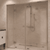 Alcove shower screen Hietakari Vetro 554, chrome fittings, clear glass Alcove shower screen Hietakari Vetro 554, chrome fittings, clear glass