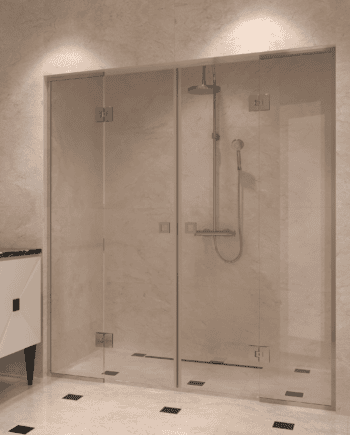Alcove shower screen Hietakari Vetro 554, chrome fittings, clear glass