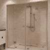 Alcove shower screen Hietakari Vetro 554, brass fittings, clear glass Alcove shower screen Hietakari Vetro 554, brass fittings, clear glass