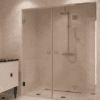 Alcove shower screen Hietakari Vetro 555, chrome fittings, clear glass