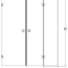 Alcove shower screen Hietakari Vetro 555 – dimension drawing