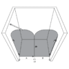 Alcove shower screen Hietakari Vetro 564 – dimension drawing Alcove shower screen Hietakari Vetro 564 – dimension drawing