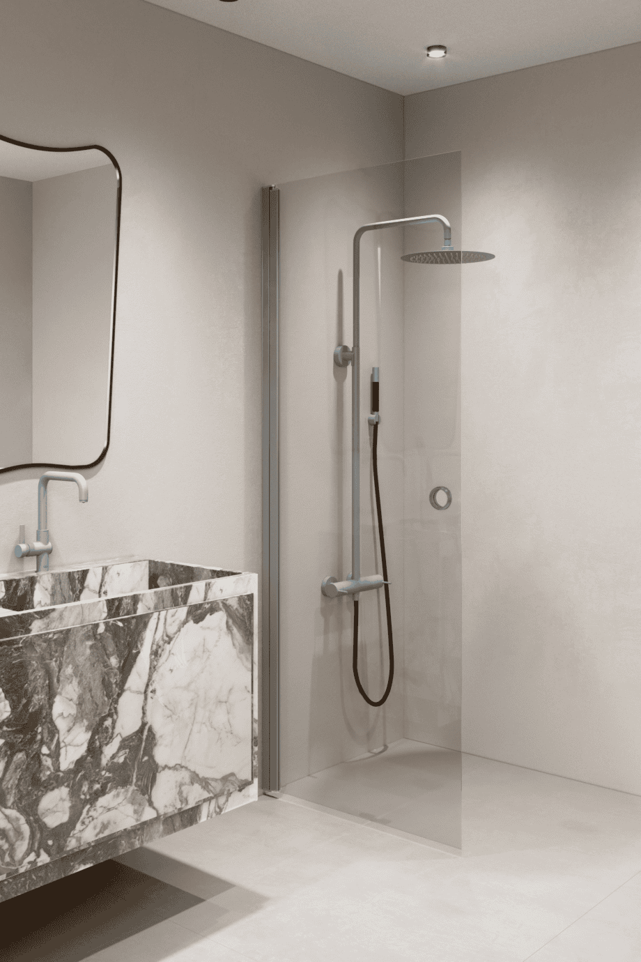 Hinged shower door Hietakari Forma 302 – view 4 Hinged shower door Hietakari Forma 302 – 4