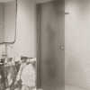 Hinged shower door Hietakari Forma 302, aluminium frame, brown satin glass Hinged shower door Hietakari Forma 302, aluminium frame, brown satin glass
