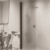 Hinged shower door Hietakari Forma 302, Cocoa frame, satin frosted glass Hinged shower door Hietakari Forma 302, Cocoa frame, satin frosted glass