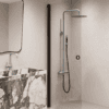 Hinged shower door Hietakari Forma 302, Cocoa frame, super bright glass Hinged shower door Hietakari Forma 302, Cocoa frame, super bright glass