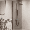 Hinged shower door Hietakari Forma 302, Mocha frame, grey tinted glass Hinged shower door Hietakari Forma 302, Mocha frame, grey tinted glass