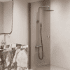 Hinged shower door Hietakari Forma 302, Mocha frame, bronze tinted glass Hinged shower door Hietakari Forma 302, Mocha frame, bronze tinted glass