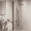 Hinged shower door Hietakari Forma 302, Mocha frame, super bright glass Hinged shower door Hietakari Forma 302, Mocha frame, super bright glass