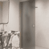 Hinged shower door Hietakari Forma 302, Sand frame, grey satin glass Hinged shower door Hietakari Forma 302, Sand frame, grey satin glass