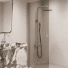 Hinged shower door Hietakari Forma 302, Sand frame, bronze tinted glass Hinged shower door Hietakari Forma 302, Sand frame, bronze tinted glass