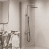 Hinged shower door Hietakari Forma 302, Sand frame, super bright glass Hinged shower door Hietakari Forma 302, Sand frame, super bright glass