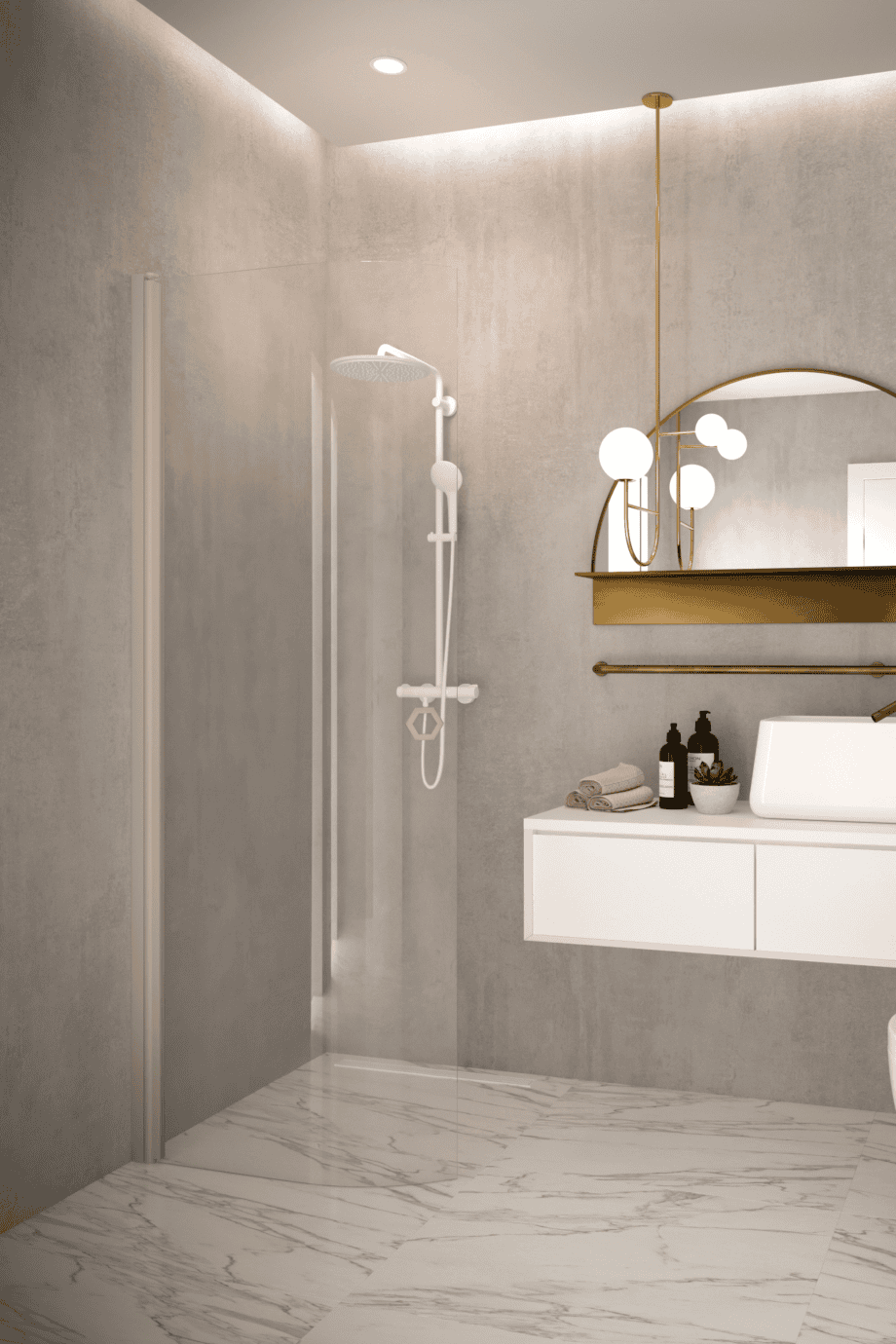 Curved hinged shower door Hietakari Forma 306 – 6