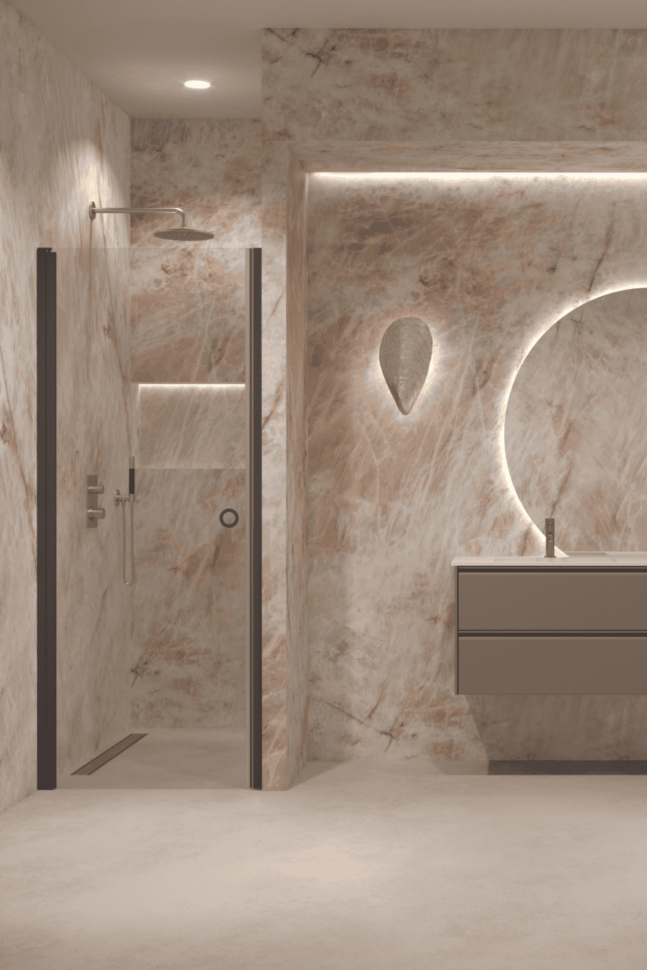 Hinged shower door with wall magnet Hietakari Forma 382 – 9