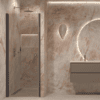 Hinged shower door with wall magnet Hietakari Forma 382, Cocoa frame, bronze tinted glass