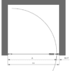 Hinged shower door with wall magnet Hietakari Forma 382 – 2