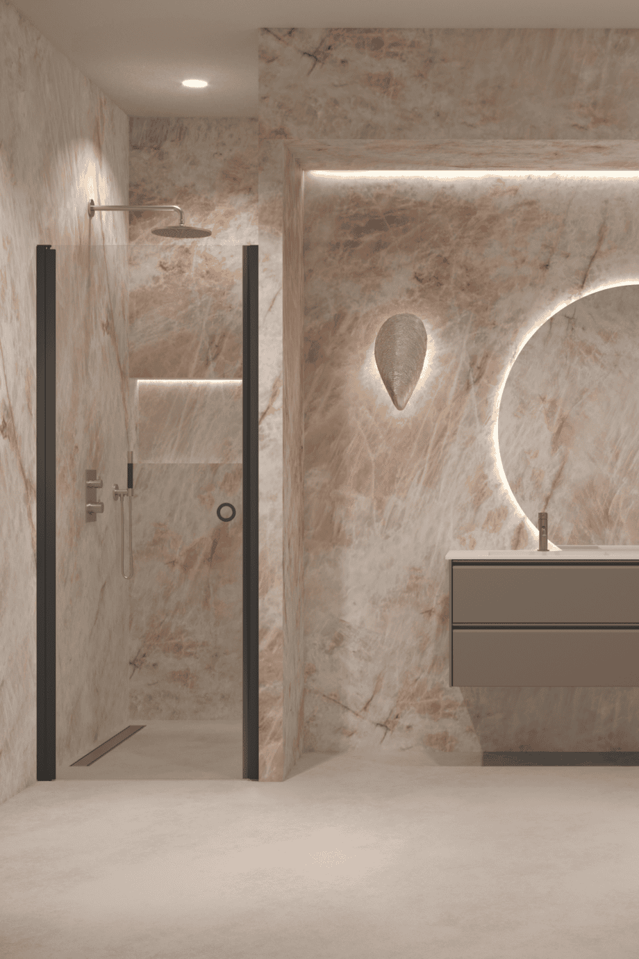 Hinged shower door with wall magnet Hietakari Forma 382 – 6