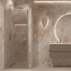 Hinged shower door with wall magnet Hietakari Forma 382, Sand frame, bronze tinted glass