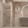 Hinged shower door with wall magnet Hietakari Forma 382, white frame, clear glass