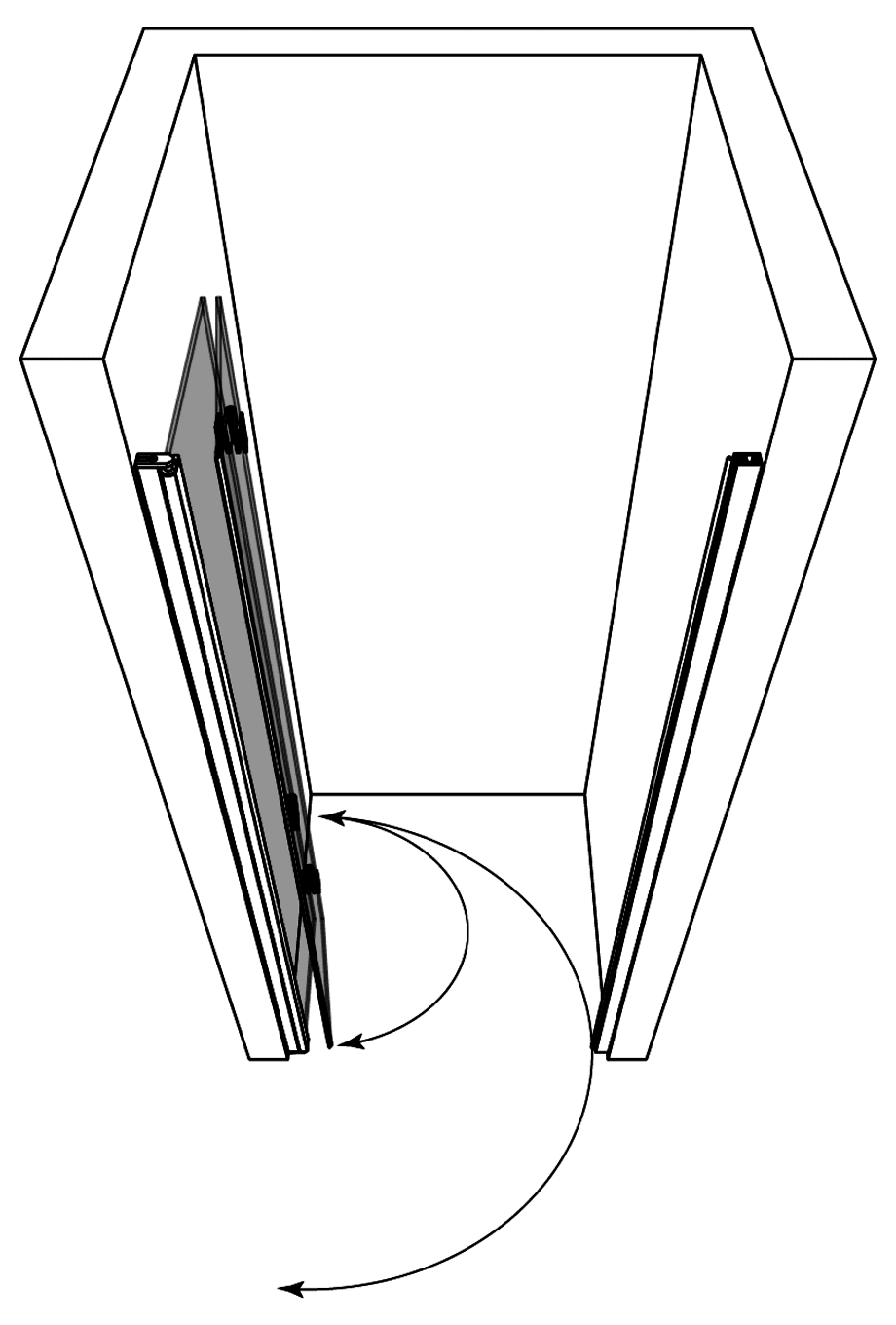 Folding shower door with wall magnet Hietakari Forma 383 – 4