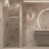 Folding shower door with wall magnet Hietakari Forma 383, aluminium frame, grey tinted glass Folding shower door with wall magnet Hietakari Forma 383, aluminium frame, grey tinted glass