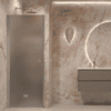 Folding shower door with wall magnet Hietakari Forma 383, aluminium frame, grey satin glass Folding shower door with wall magnet Hietakari Forma 383, aluminium frame, grey satin glass