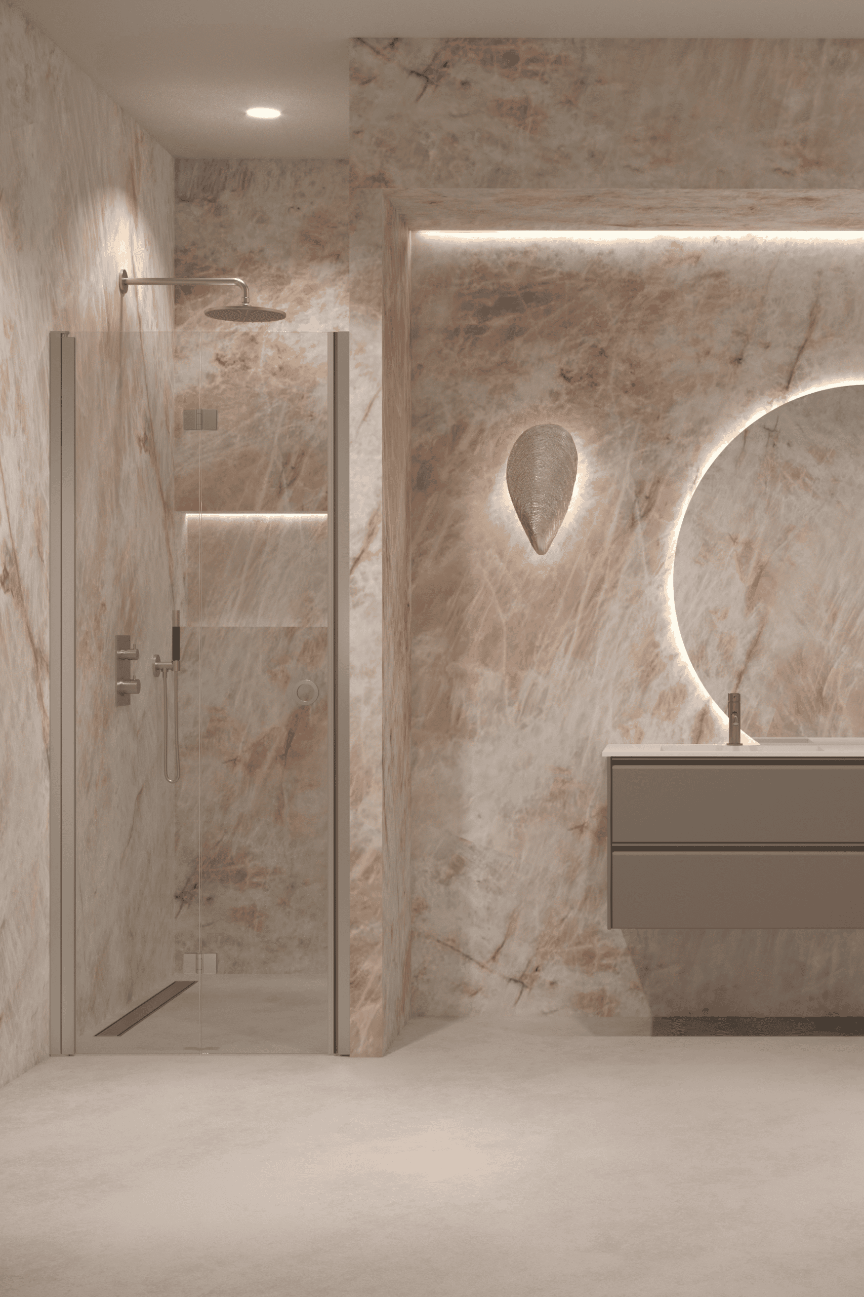 Folding shower door with wall magnet Hietakari Forma 383, aluminium frame, clear glass Folding shower door with wall magnet Hietakari Forma 383, aluminium frame, clear glass