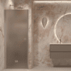Folding shower door with wall magnet Hietakari Forma 383, aluminium frame, brown satin glass Folding shower door with wall magnet Hietakari Forma 383, aluminium frame, brown satin glass