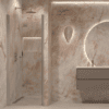 Folding shower door with wall magnet Hietakari Forma 383, aluminium frame, super bright glass Folding shower door with wall magnet Hietakari Forma 383, aluminium frame, super bright glass